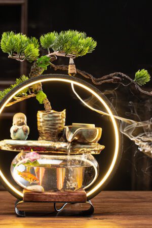 Water Fountain Fish Tank Lamp Decorations